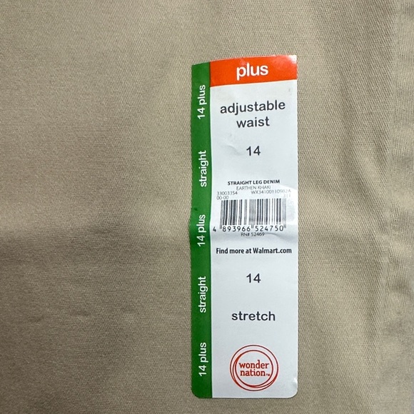 NEW Wonder Nation Beige Straight-Leg Pants size 14 - Picture 3 of 5